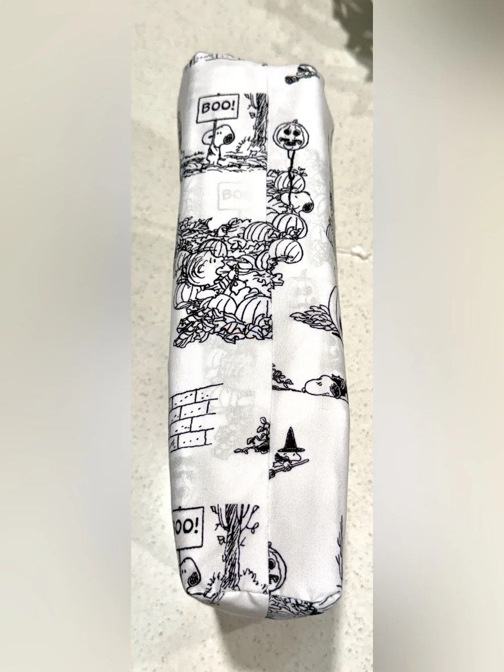 Peanuts Snoopy Charlie Brown Halloween Black White Pumpkin Patch Full Sheet
